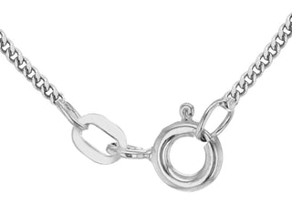 9ct White Gold Diamond Cut Curb Chain 18"