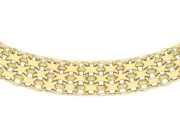 9K Yellow Gold Fancy Bismarck Chain 17"