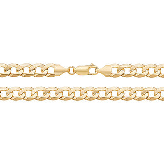 9ct Yellow Gold Flat Curb Chain 8"