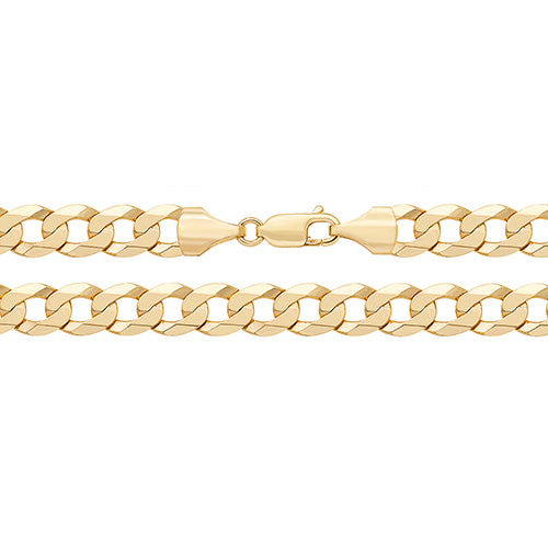 9ct Yellow Gold Flat Curb Bracelet 8''