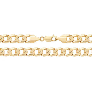 9ct Yellow Gold Flat Curb Bracelet 8''