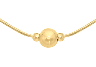 9ct Yellow Gold Octagonal Snake & Balls Chain 17"