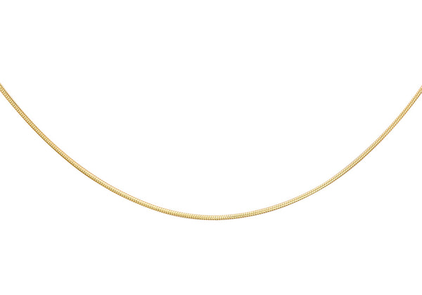 9ct Yellow Gold Mini Round Snake Chain 20"