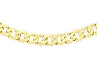 9ct Yellow Gold Flat DC Curb Chain 18"