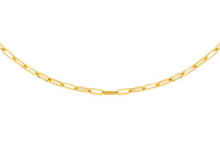 9K Yellow Gold 2.3mm Paper Clip Chain 24"