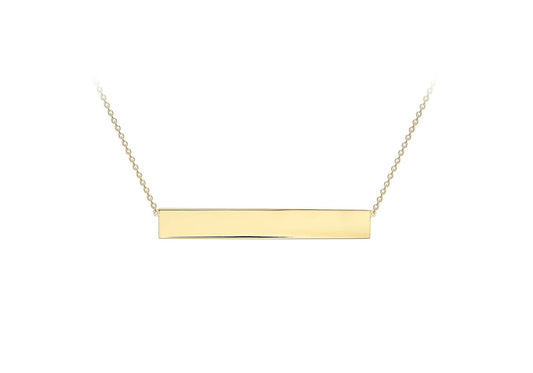 9ct Yellow Gold Horizontal Bar Necklace 16"