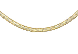 9K Yellow Gold 3.5mm Wave Herringbone Chain 16"