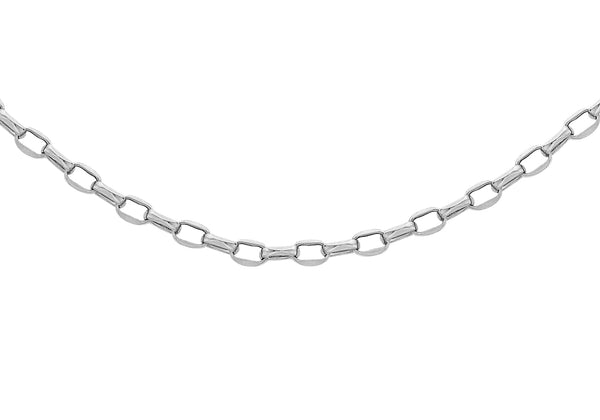 9K White Gold Oval Belcher Chain/ 20"