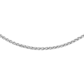 18K White Gold Spiga Chain 18" aaa