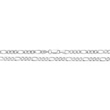 Sterling Silver Figaro Pave Chain 20"