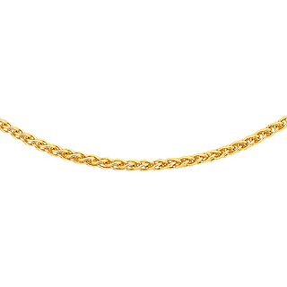 9ct Yellow Gold Mini Spiga Chain Adjutable 18" to 20"