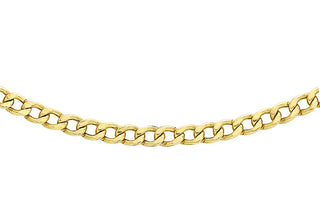 9K Yellow Gold 2.2mm Semi-Solid Curb Chain 16"