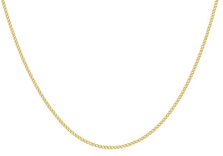 9K Yellow Gold 2.2mm Semi-Solid Curb Chain 16"