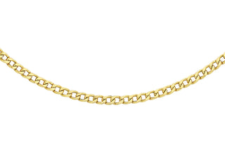 9ct Yellow Gold Semi-Solid Curb Chain 22"