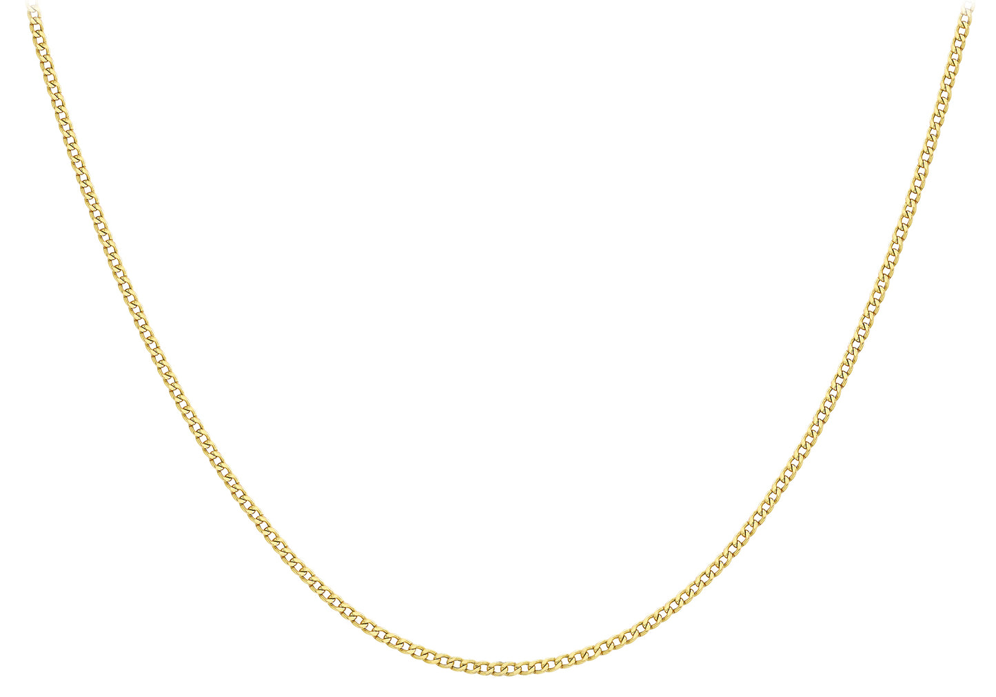 9ct Yellow Gold Semi-Solid Curb Chain 22"