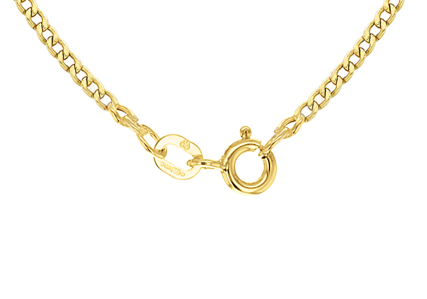 9ct Yellow Gold Semi-Solid Curb Chain 22"