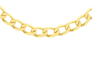 9ct Yellow Gold DC Flat Curb Chain 20"
