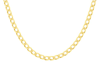 9ct Yellow Gold DC Flat Curb Chain 20"