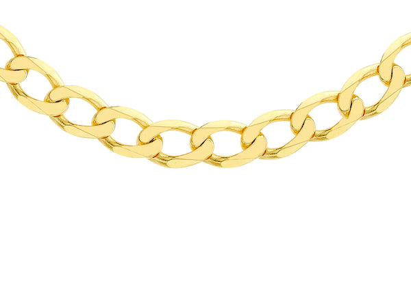 9K Yellow Gold DC Flat Curb Chain 22"
