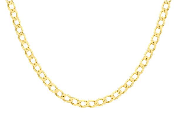 9K Yellow Gold DC Flat Curb Chain 22"
