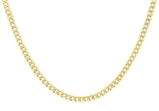 9K Yellow Gold 5.5mm Textured Flat Curb Chain 18"