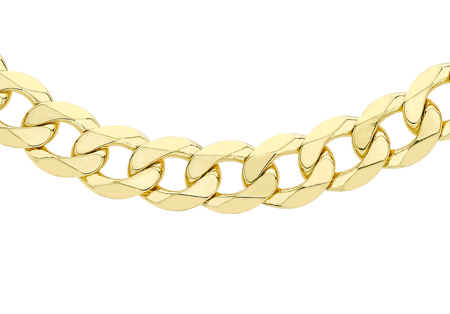9K Yellow Gold 7.1mm DC Curb Chain 20"