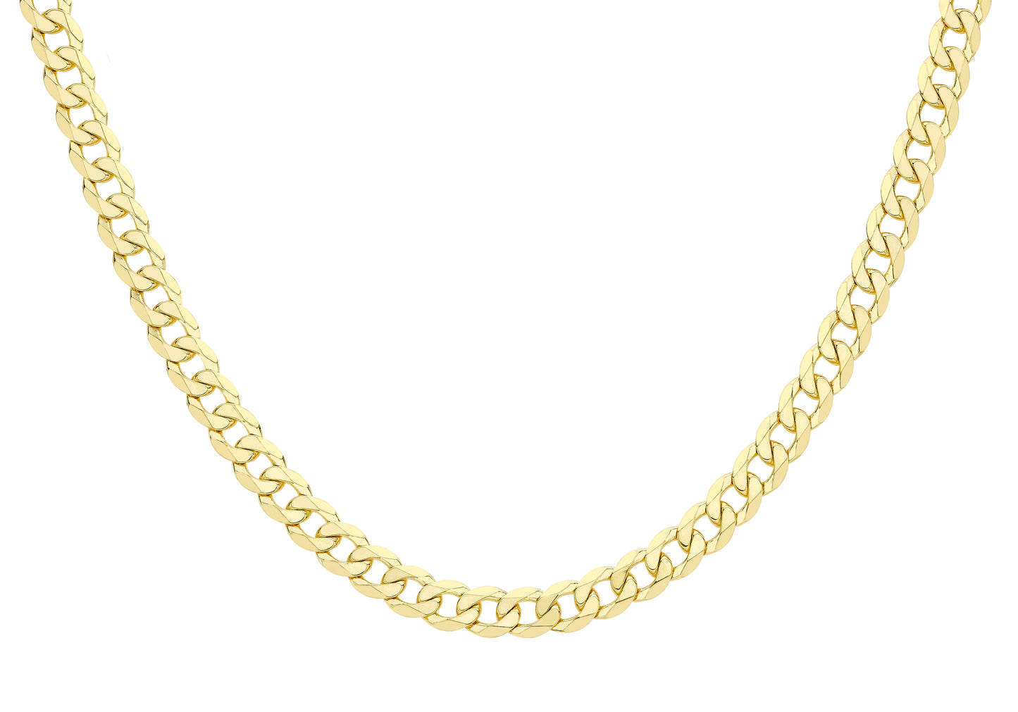 9K Yellow Gold 7.1mm DC Curb Chain 20"