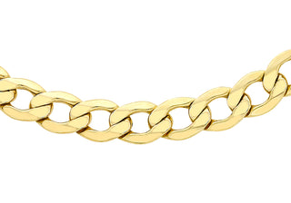 9K Yellow Gold 6.1mm Hollow Curb Chain 18"