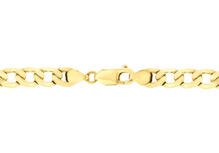 9K Yellow Gold 6.1mm Hollow Curb Chain 18"