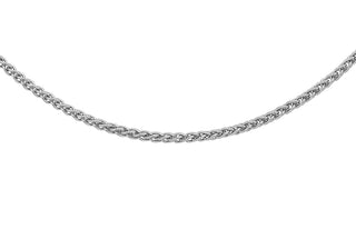 9ct White Gold Mini Adjustable Spiga Chain 20"