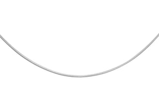 9ct White Gold Round Snake Chain 16"