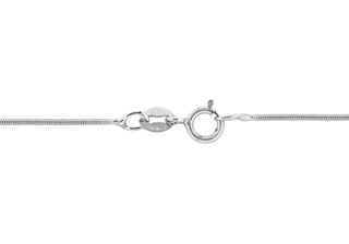 9ct White Gold Round Snake Chain 16"