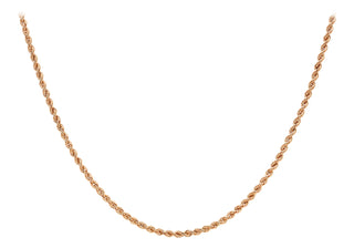 9K Rose Gold Hollow 3.2mm Rope Chain 20"