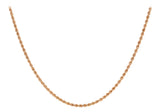 9K Rose Gold Hollow 3.2mm Rope Chain 20"