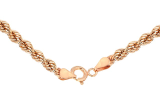 9K Rose Gold Hollow 3.2mm Rope Chain 20"