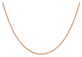 9K Rose Gold Hollow 2mm Rope Chain 20"