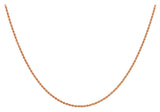 9K Rose Gold Hollow 2mm Rope Chain 20"