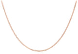 9K Rose Gold 1.4mm Diamond Cut Curb Chain 18"