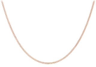 9K Rose Gold 1.4mm Diamond Cut Curb Chain 18"
