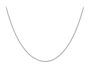 9K White Gold 1.7mm Curb Chain 18"