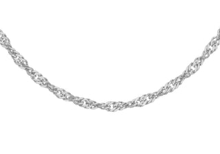 9ct White Gold DC Twisted Curb Chain 20"