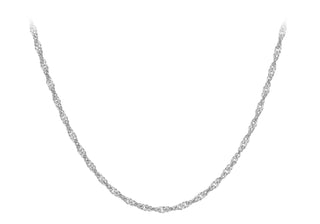 9ct White Gold DC Twisted Curb Chain 20"