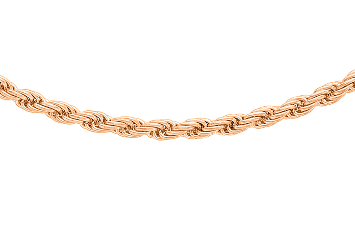 9K Rose Gold 1.5mm Rope Chain 16"
