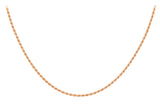 9K Rose Gold 1.5mm Rope Chain 16"