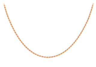 9K Rose Gold 1.5mm Rope Chain 16"