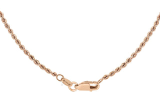 9K Rose Gold 1.5mm Rope Chain 16"