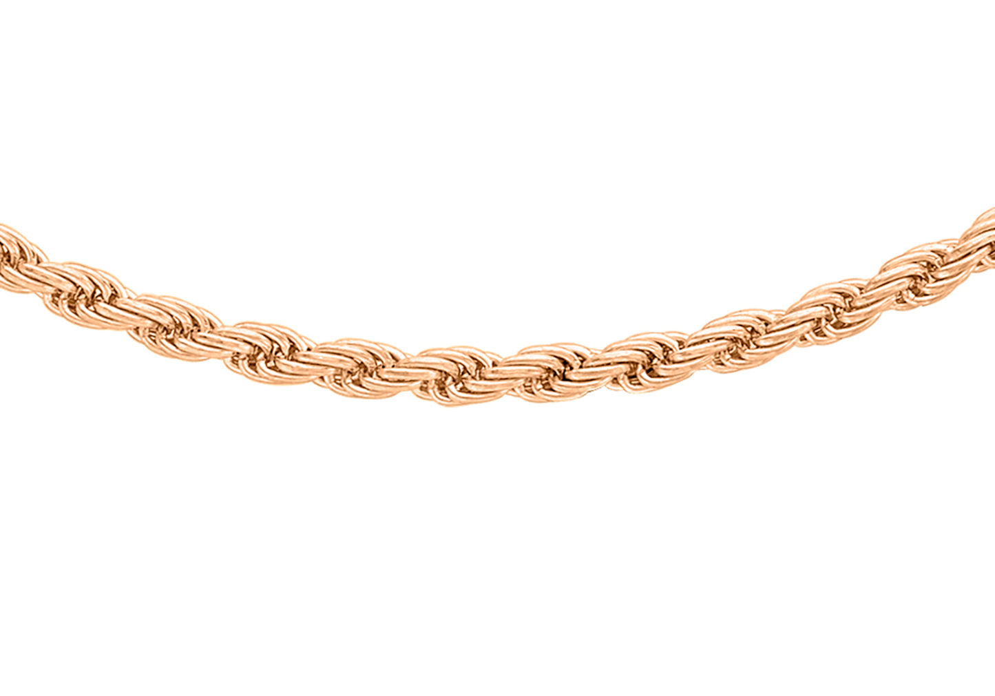 9K Rose Gold 1.5mm Rope Chain 18"