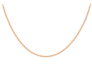 9K Rose Gold 1.5mm Rope Chain 18"