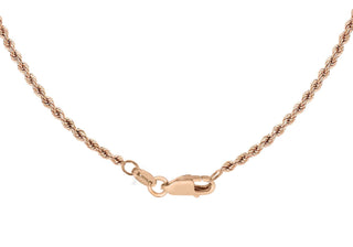 9K Rose Gold 1.5mm Rope Chain 18"