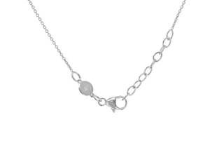 9K White Gold 10mm Disc Necklace 16" - 17"